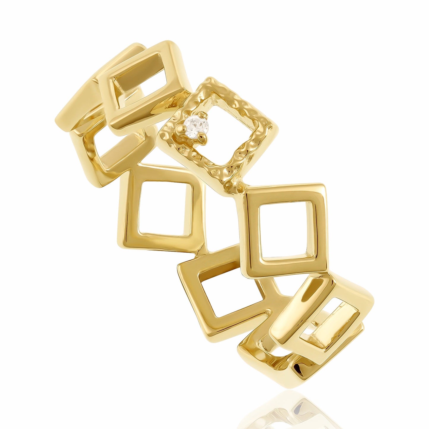 18ct Solid 1 Micron Gold Plated Silver Ring