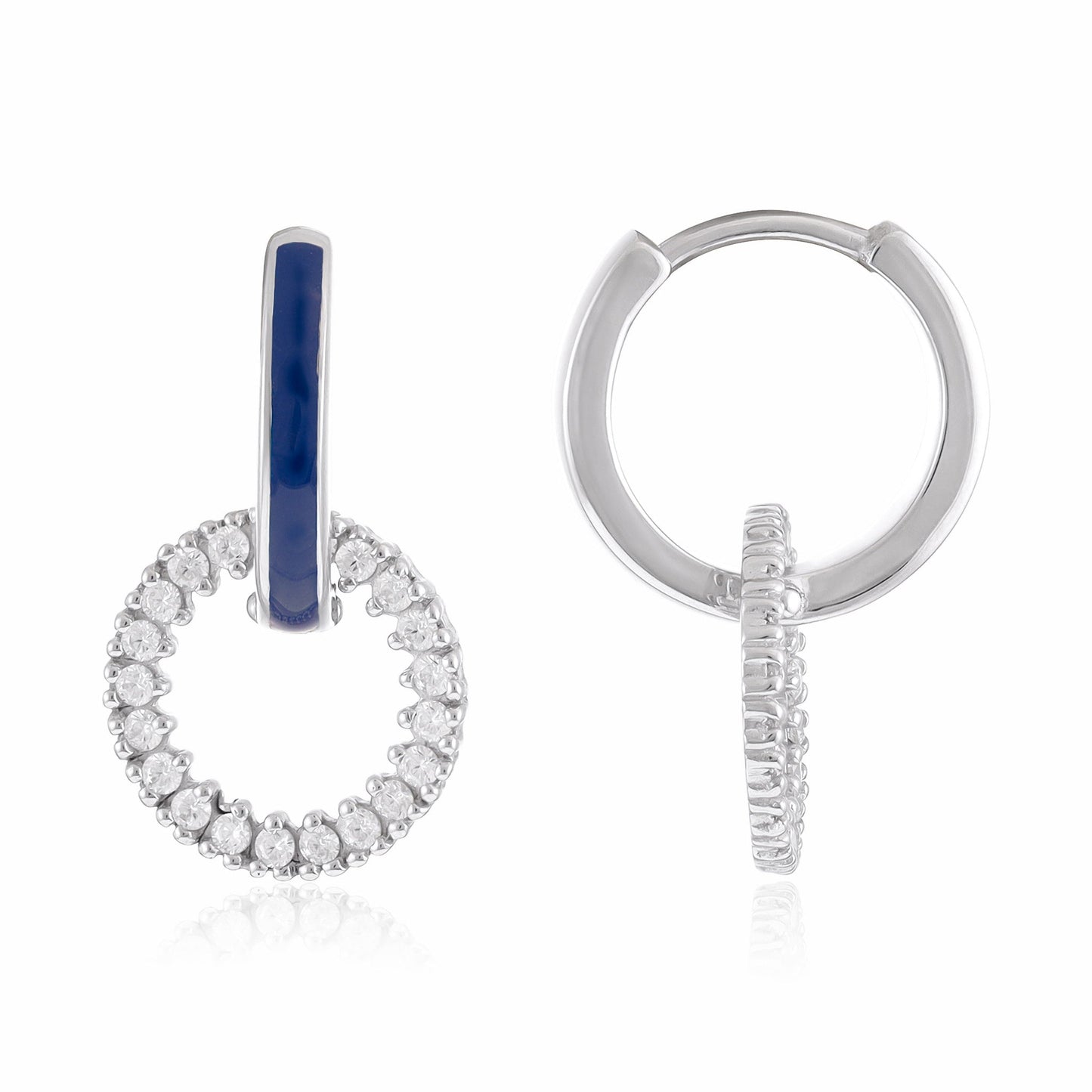 Rhodium Plated Cubic Zirconia Silver Earrings