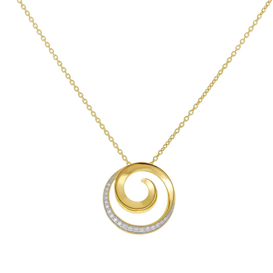 18ct Gold Plated 925 Sterling Silver Swirl Necklace