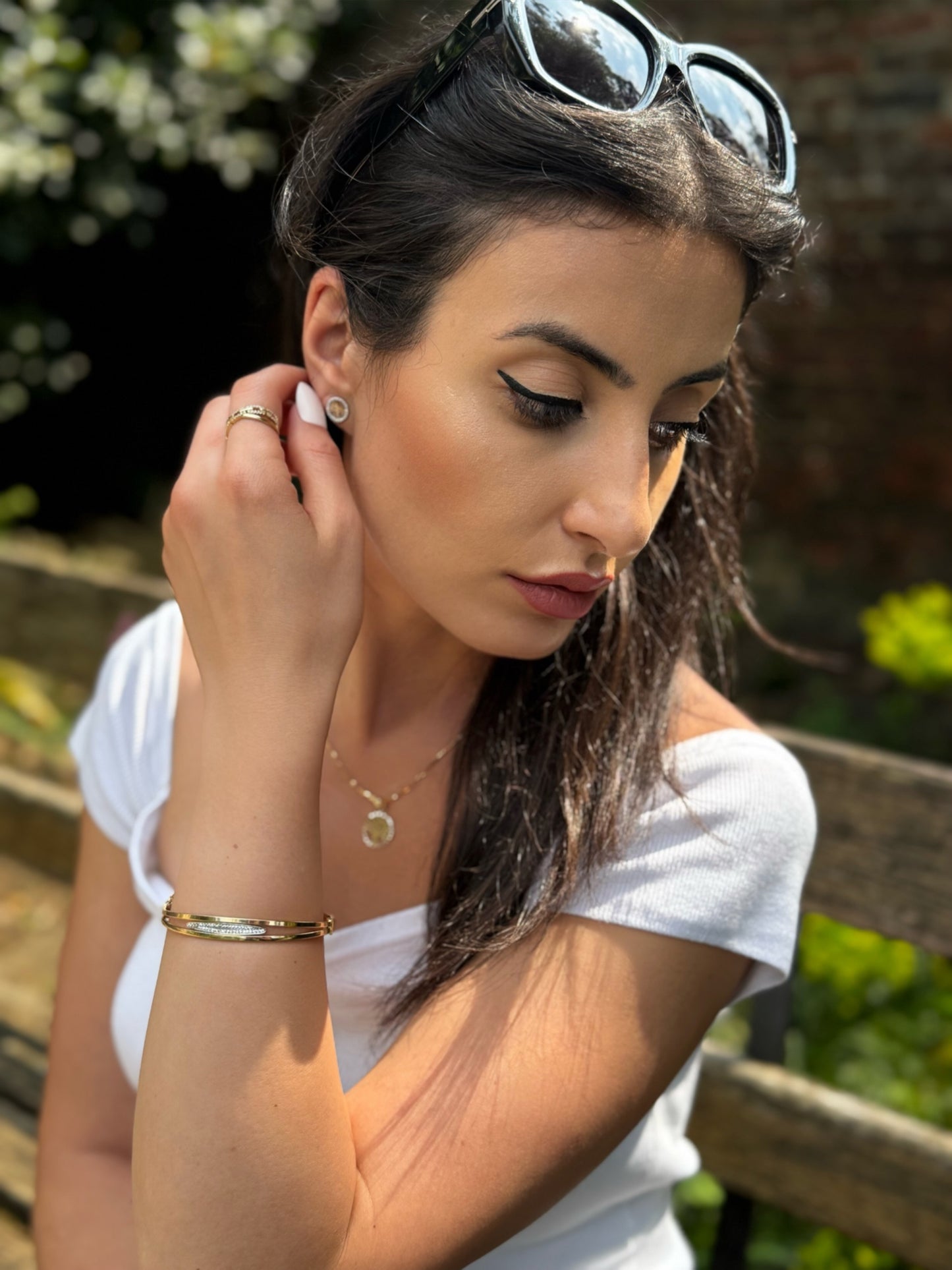9ct Yellow Gold Cubic Zirconia Bangle