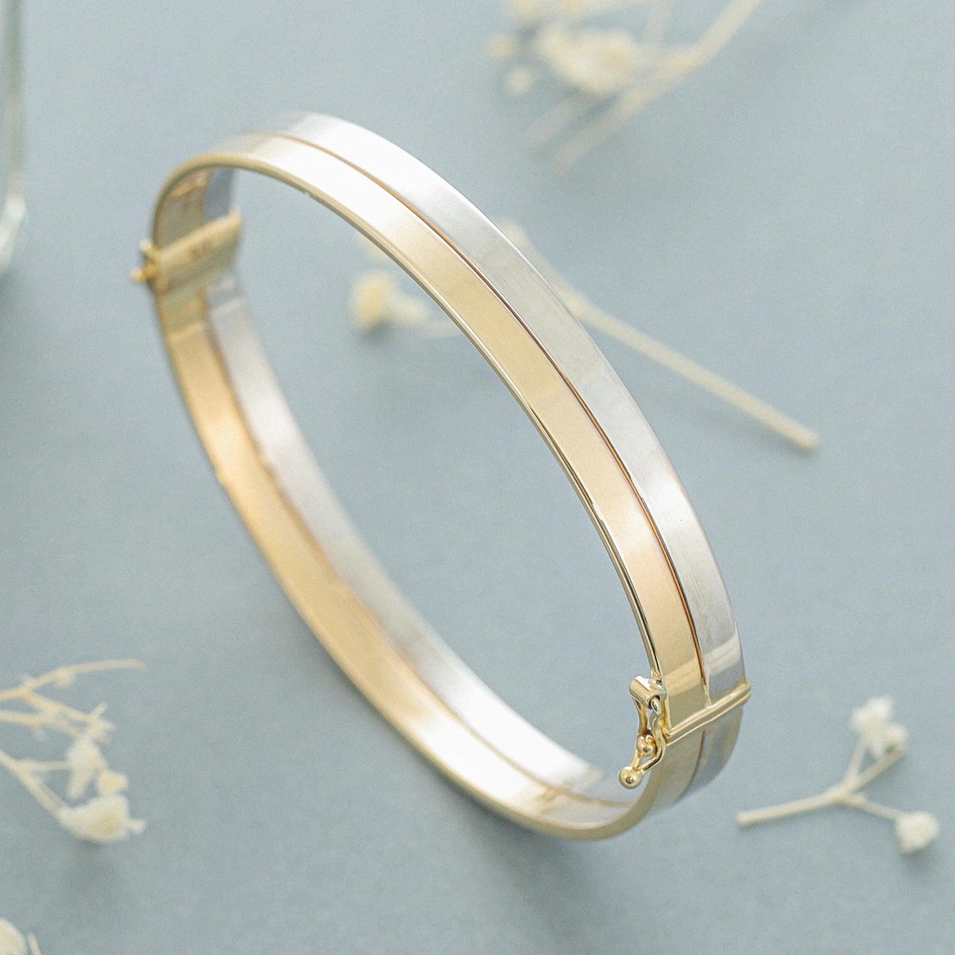 9ct Yellow and White Gold Two Tone Bangle