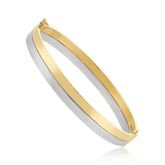 9ct Yellow and White Gold Two Tone Bangle