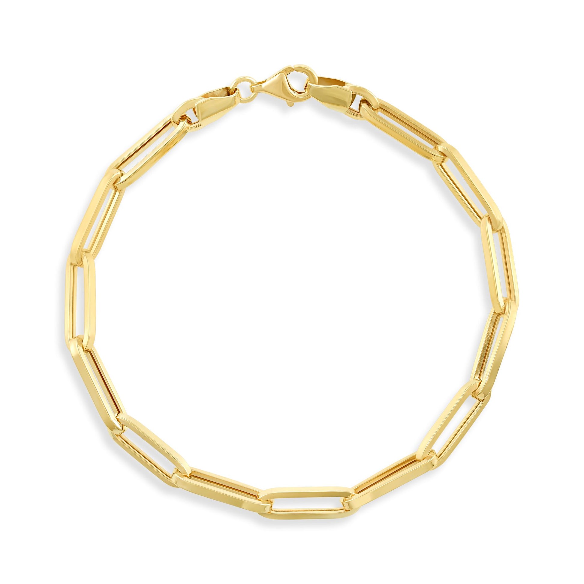 9ct Yellow Gold Paperclip Link Bracelet