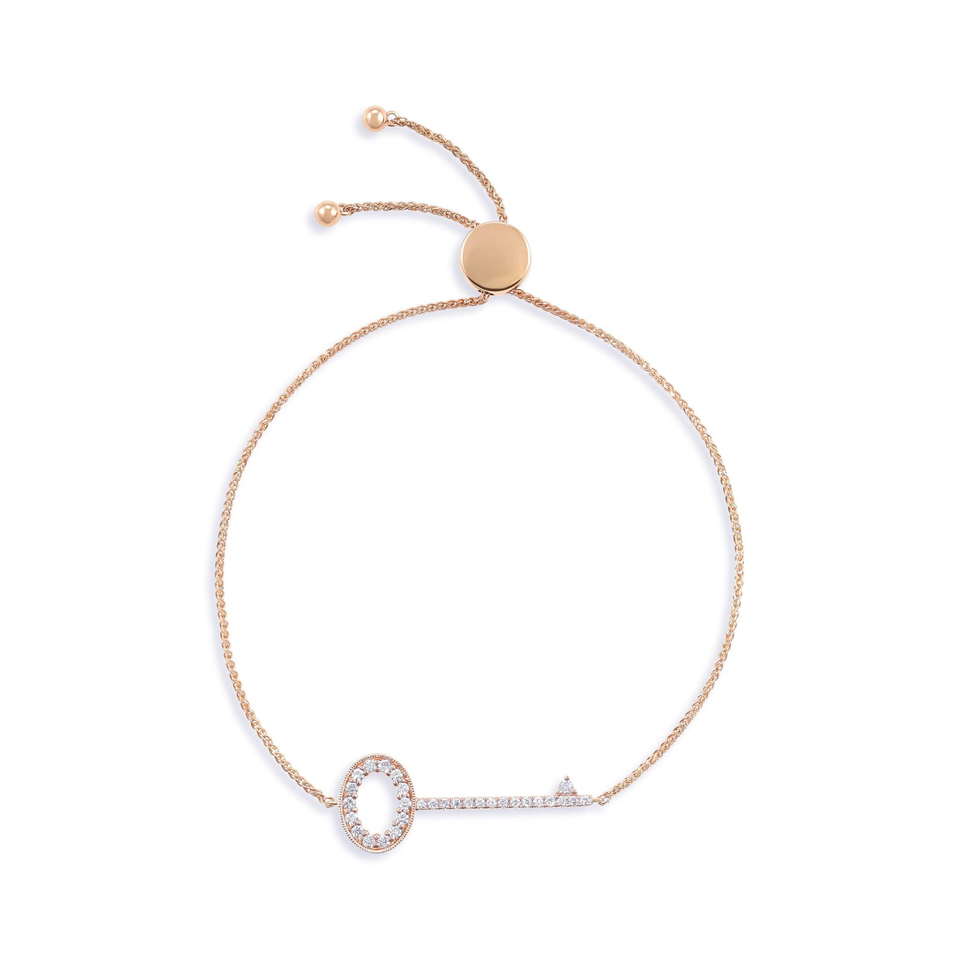 18ct Gold Diamond Key Chain Bracelet 