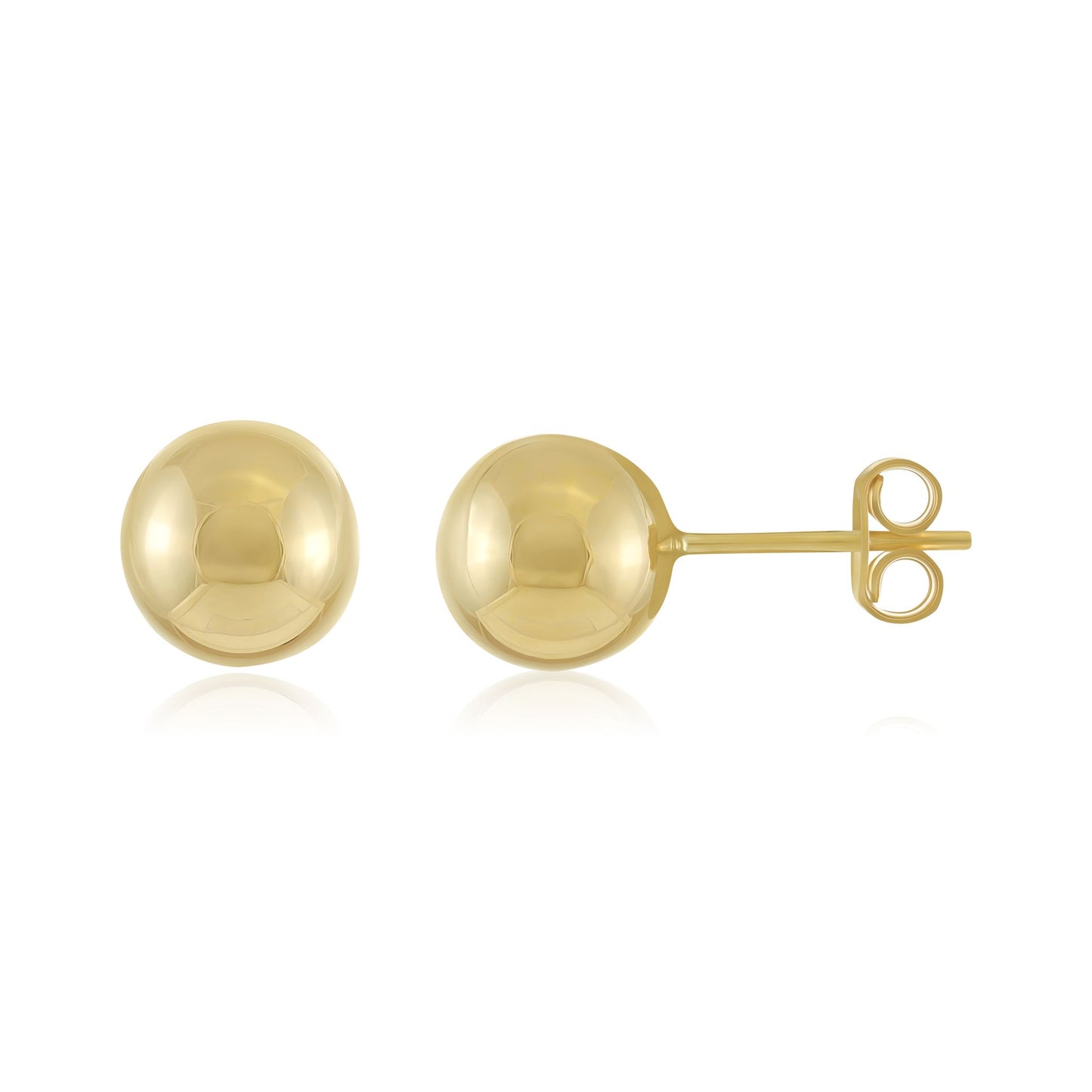 9ct Yellow Gold Plain Ball Stud Earrings