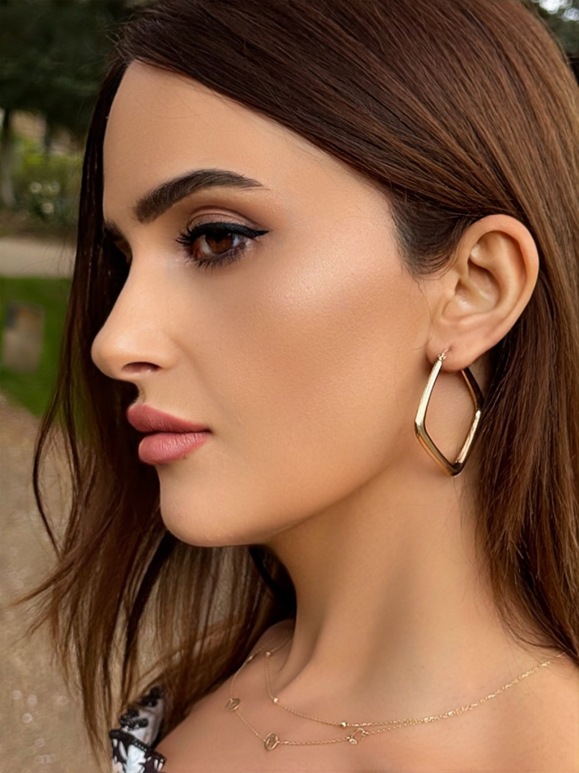 9ct Yellow Gold Square Hoop Earrings