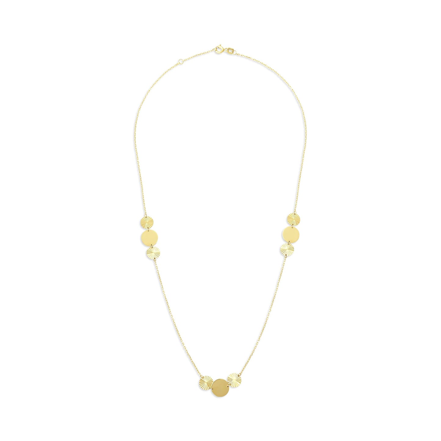 14ct Yellow Gold Circle Pendant Necklace
