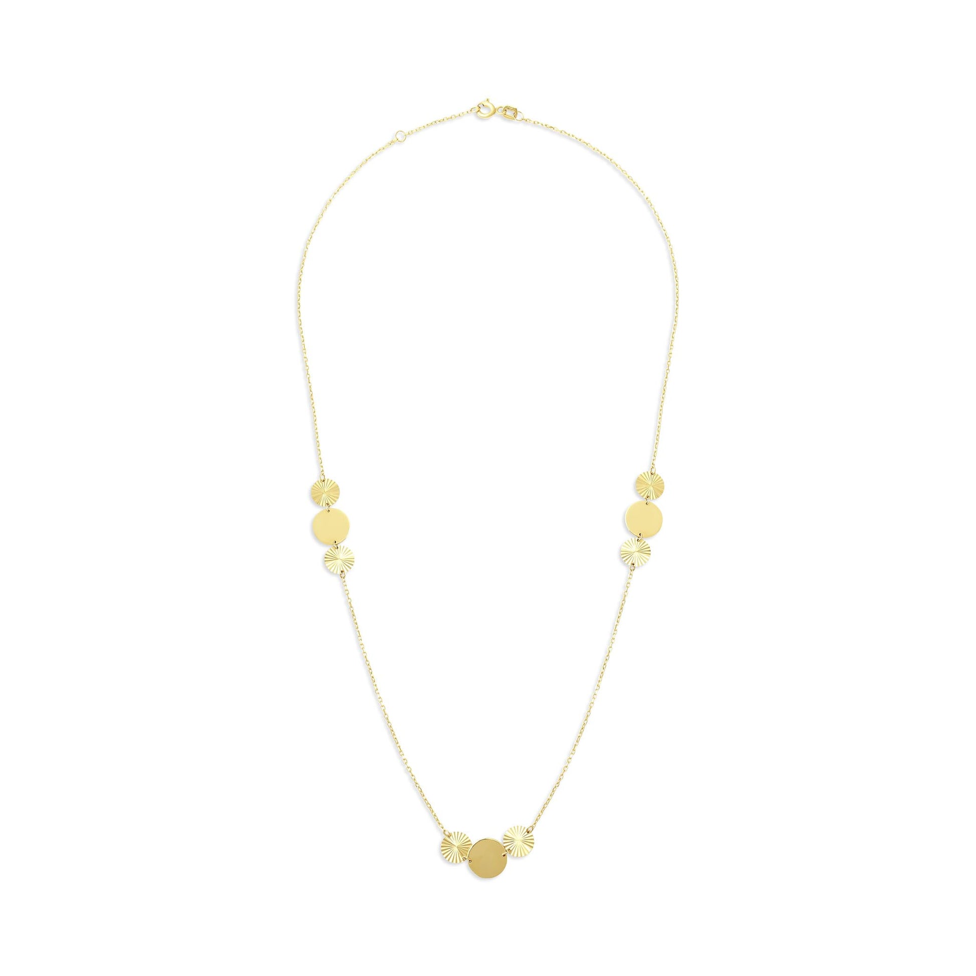 14ct Yellow Gold Circle Pendant Necklace