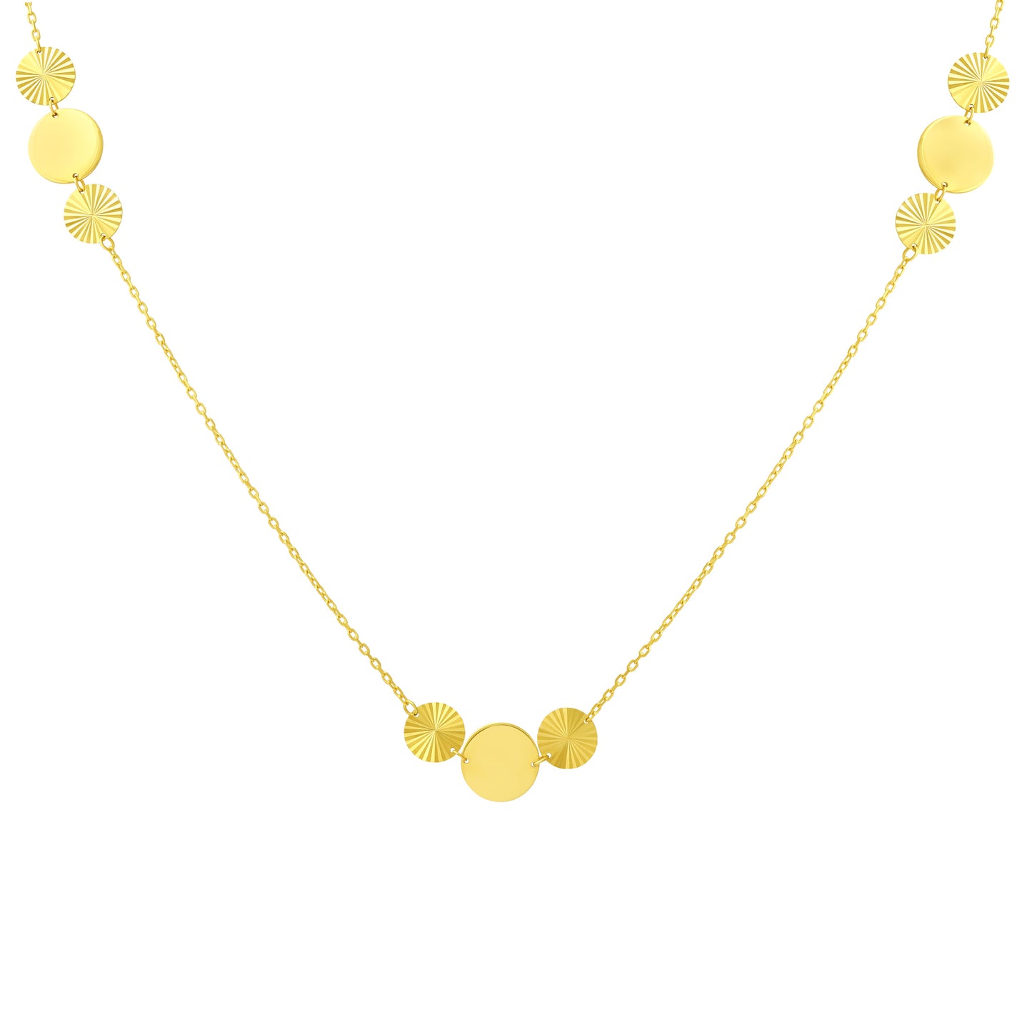 14ct Yellow Gold Circle Pendant Necklace
