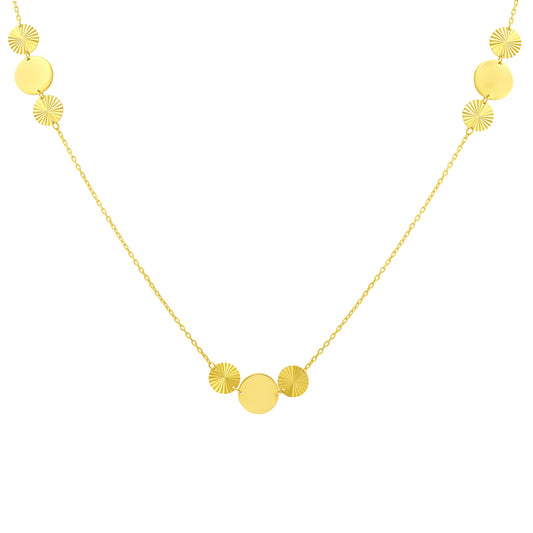 14ct Yellow Gold Circle Pendant Necklace