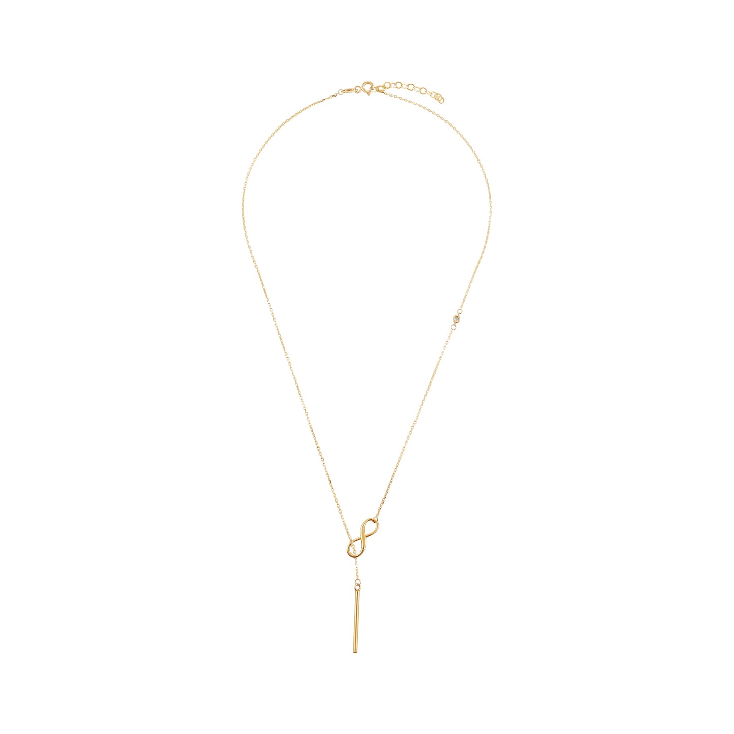 9ct Yellow Gold Infinity Design Pendant Necklace