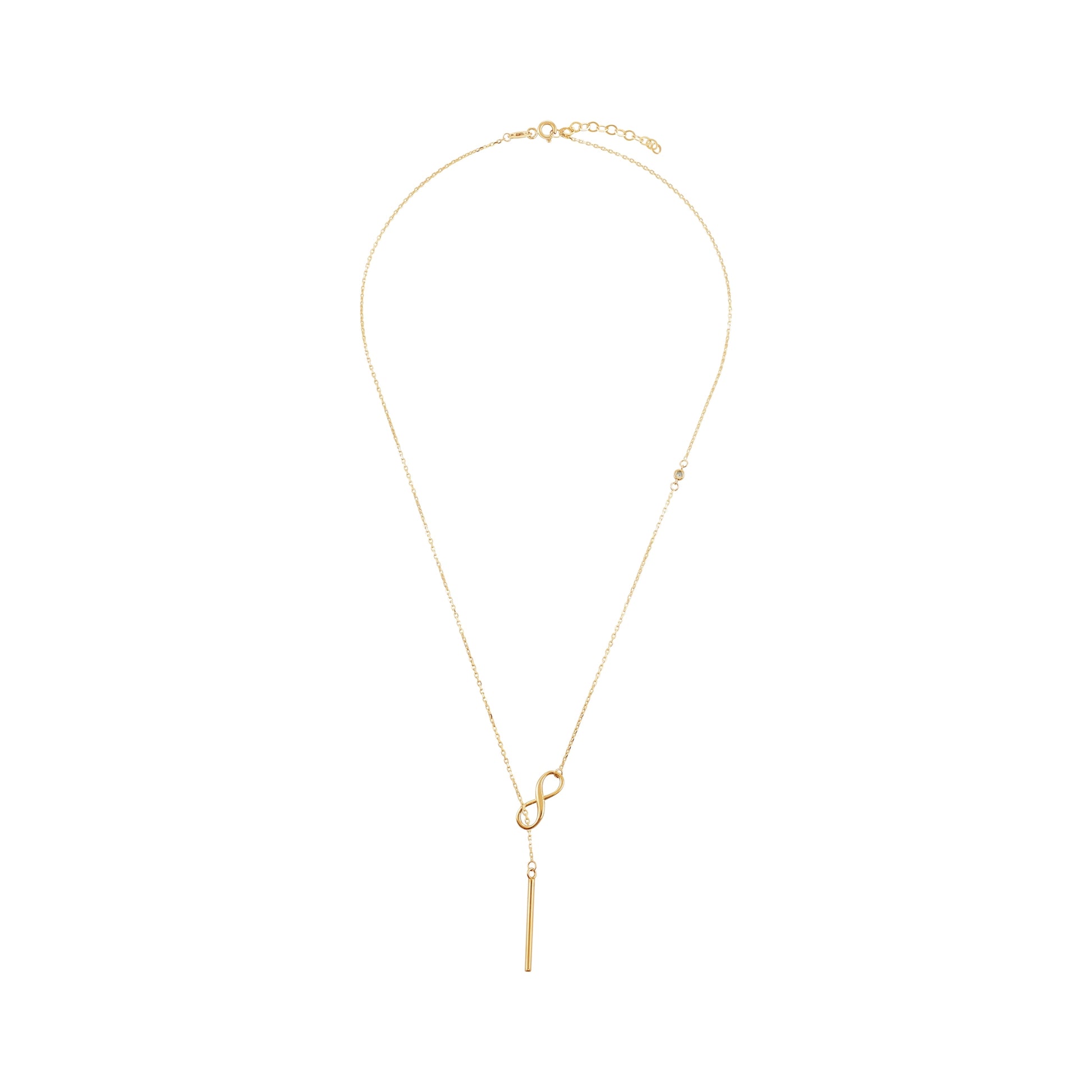 9ct Yellow Gold Infinity Design Pendant Necklace