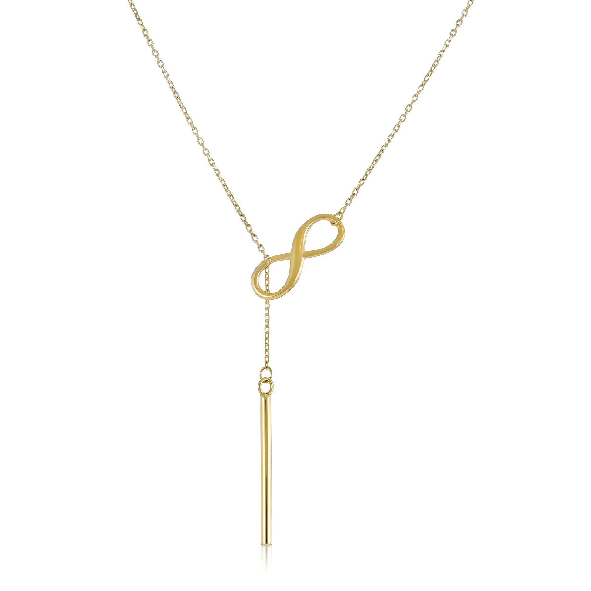  9ct Yellow Gold Infinity Pendant Necklace 