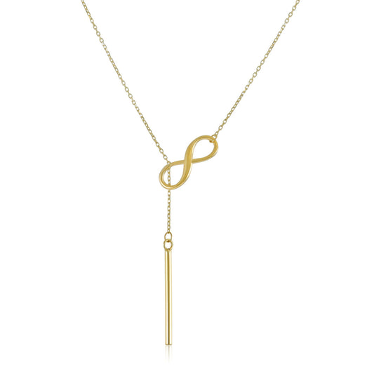  9ct Yellow Gold Infinity Pendant Necklace 