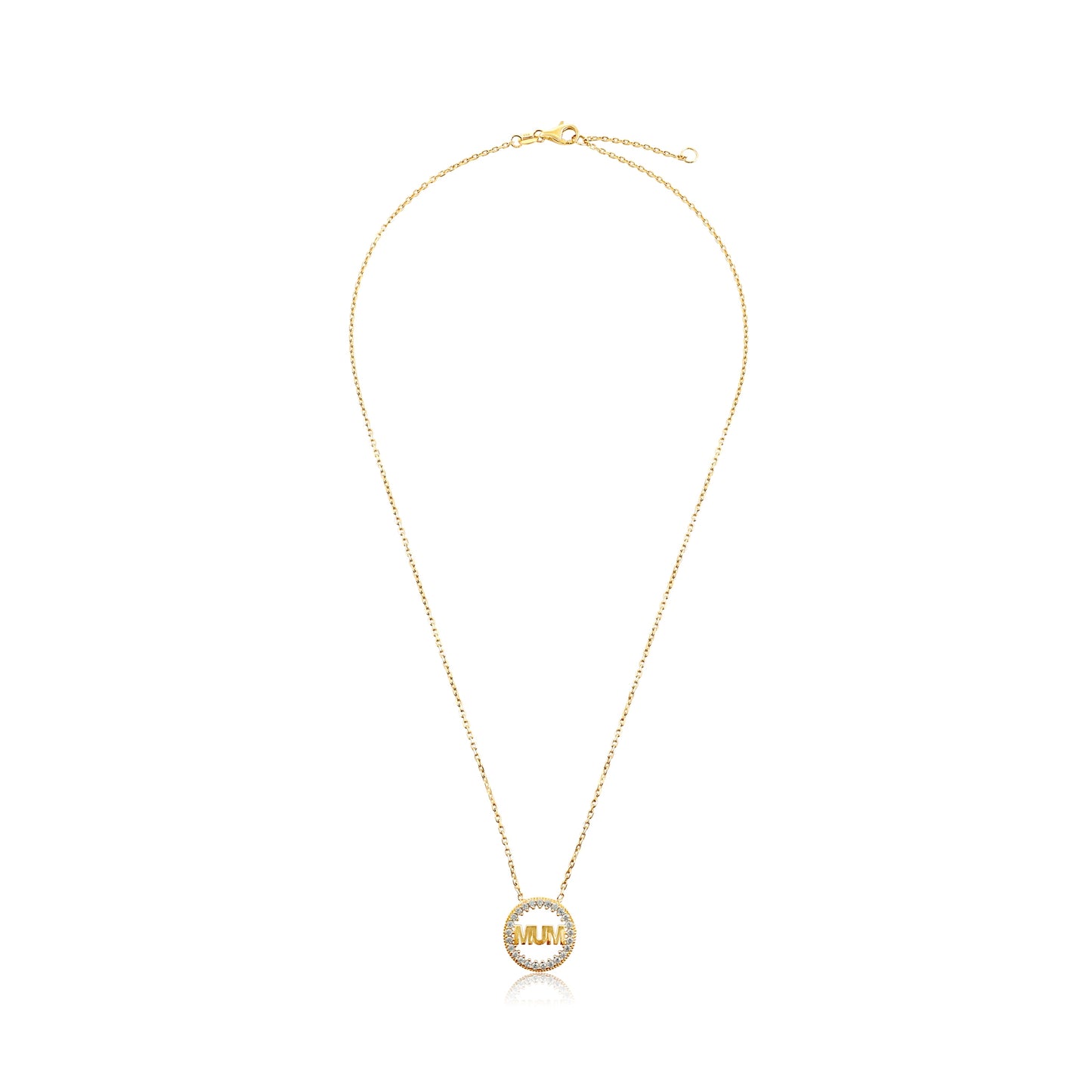 9ct Yellow Gold Mum Pendant Necklace