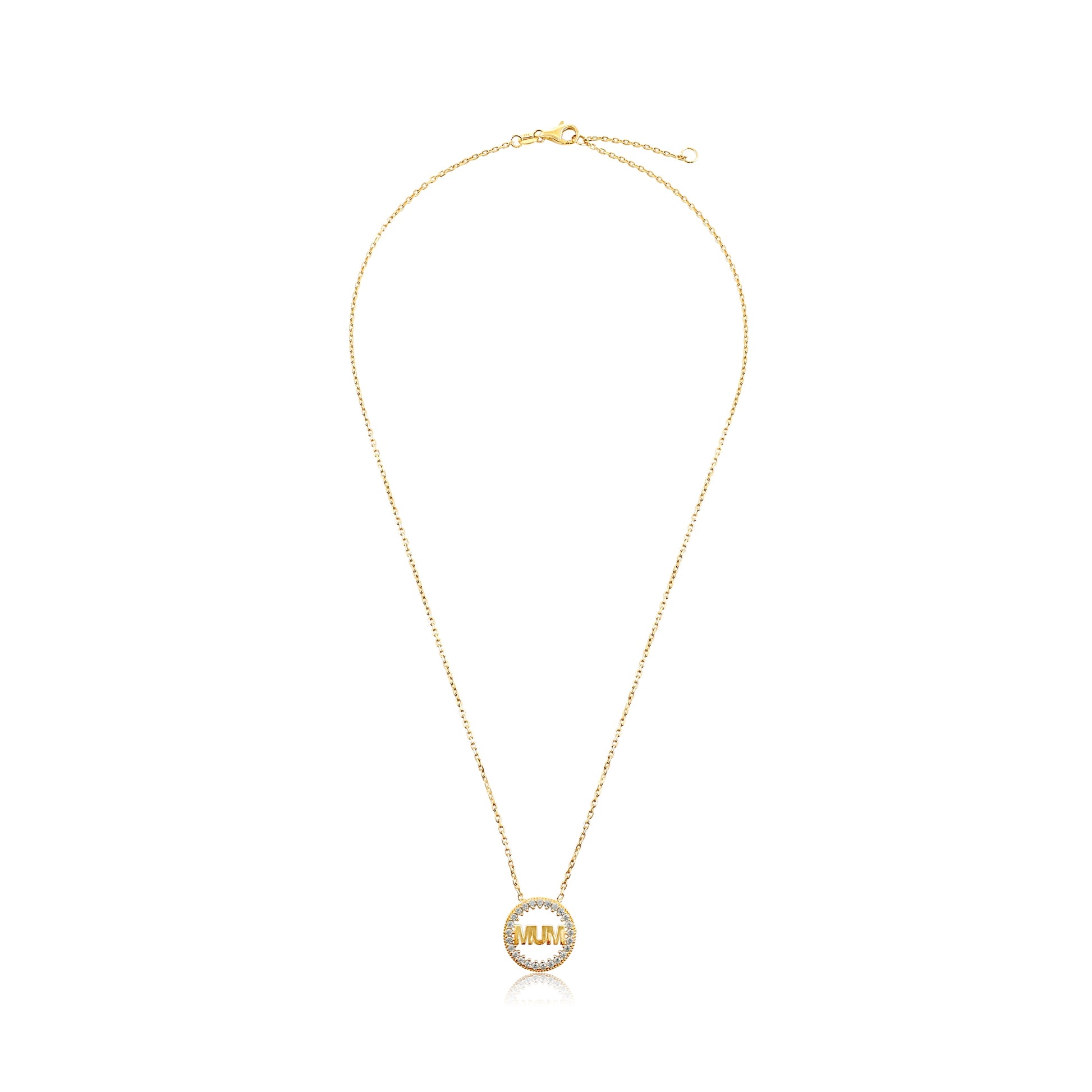 9ct Yellow Gold Mum Pendant Necklace
